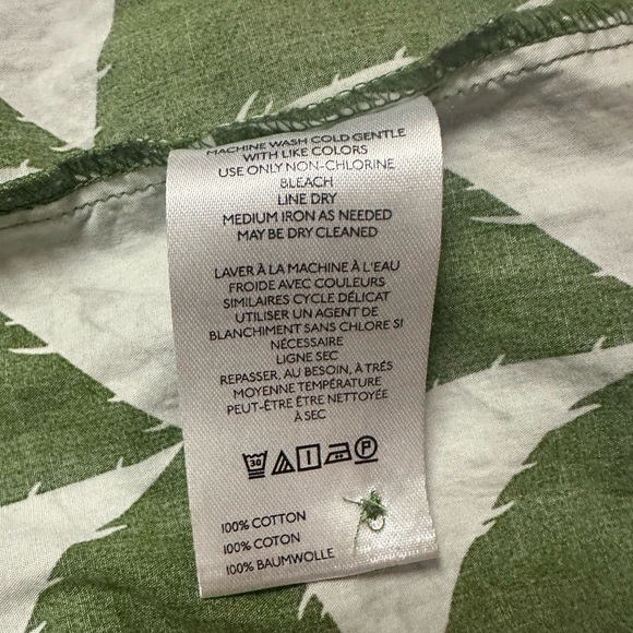 Anthropologie Maeve Bettina Tiered Shirt Dress Plus Size 1X Midi Green Pattern - Picture 12 of 13